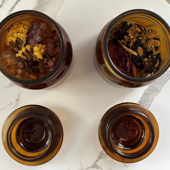 Set of 2 Amber glass Hearth & Hand Jars - Picture 3 of 4